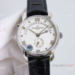 Swiss Copy Vacheron Constantin Malte Patrimony 31-Day Retrograde 47245 watch White Dial Leather Strap